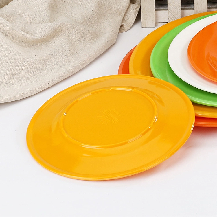 Recyclable Cutlery Bamboo Fiber Dinner Plates Custom Package Inner Package Melamine Plate Tableware