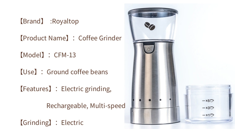 Home Appliances Stainless Steel USB Rechargeable Portable Electric Mini Coffee Maker Grinder Set