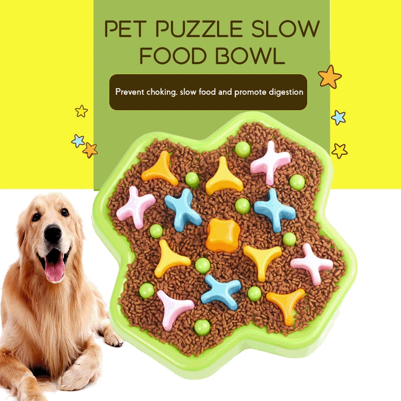 Puzzle Eco-Friendly Non Toxic Interactive Anti-Skid Slow Feeder Plastic Dog Pet Bowl for Large Medium Small Dogs